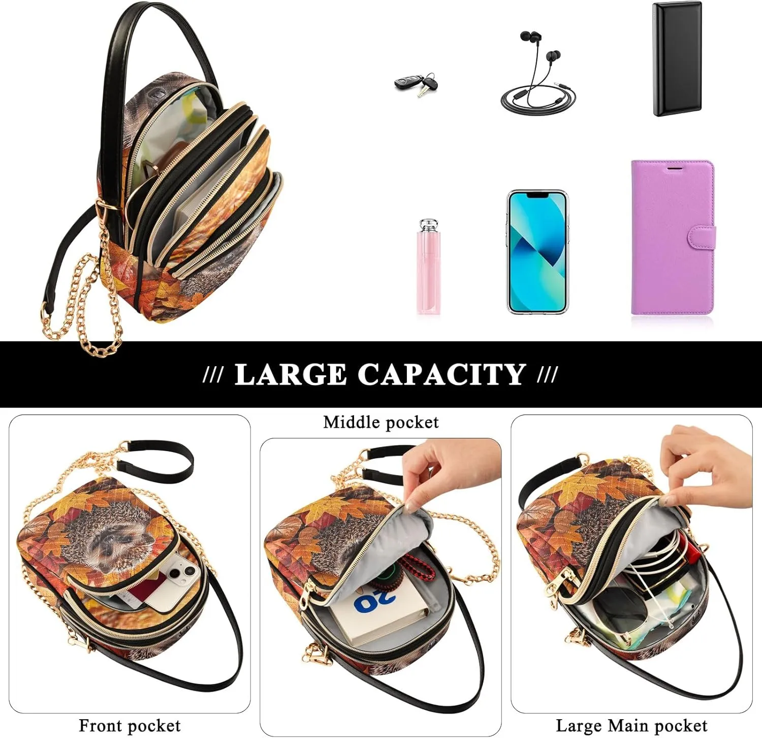 Women Crossbody Bags Quilted Purse with Chain