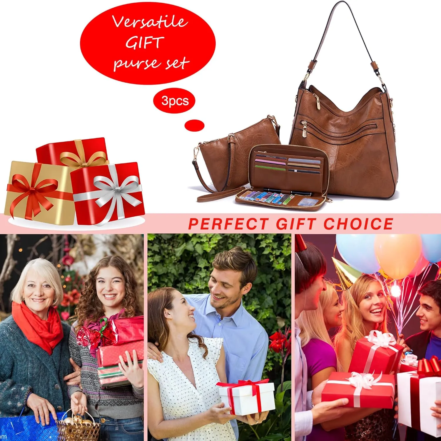 Women Large Crossbody Bags Ladies Satchel Shoulder Handbags Purse and Wallet Set for Women Totes Hobo Purses