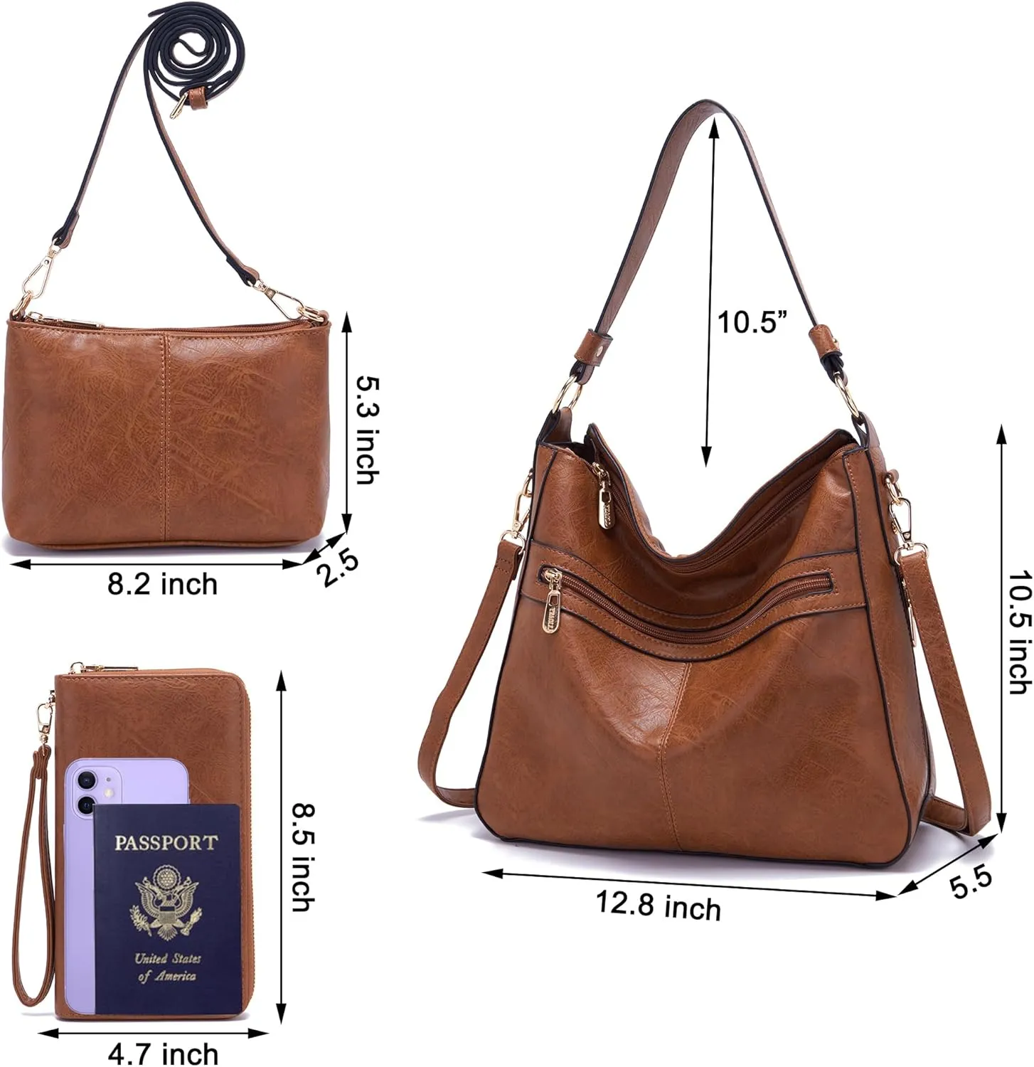 Women Large Crossbody Bags Ladies Satchel Shoulder Handbags Purse and Wallet Set for Women Totes Hobo Purses