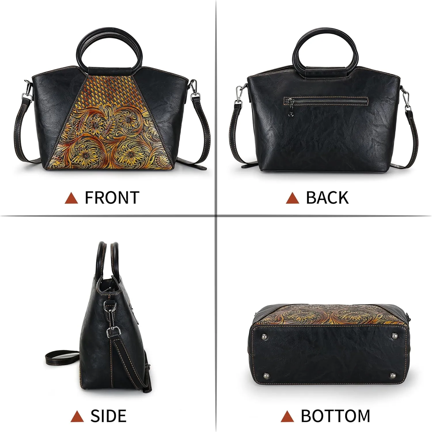 Women Satchel Handbags Crossbody Bag Top Handle Purse Medium Tote Bag Leather Shoulder Bag