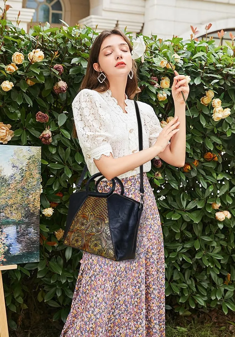 Women Satchel Handbags Crossbody Bag Top Handle Purse Medium Tote Bag Leather Shoulder Bag