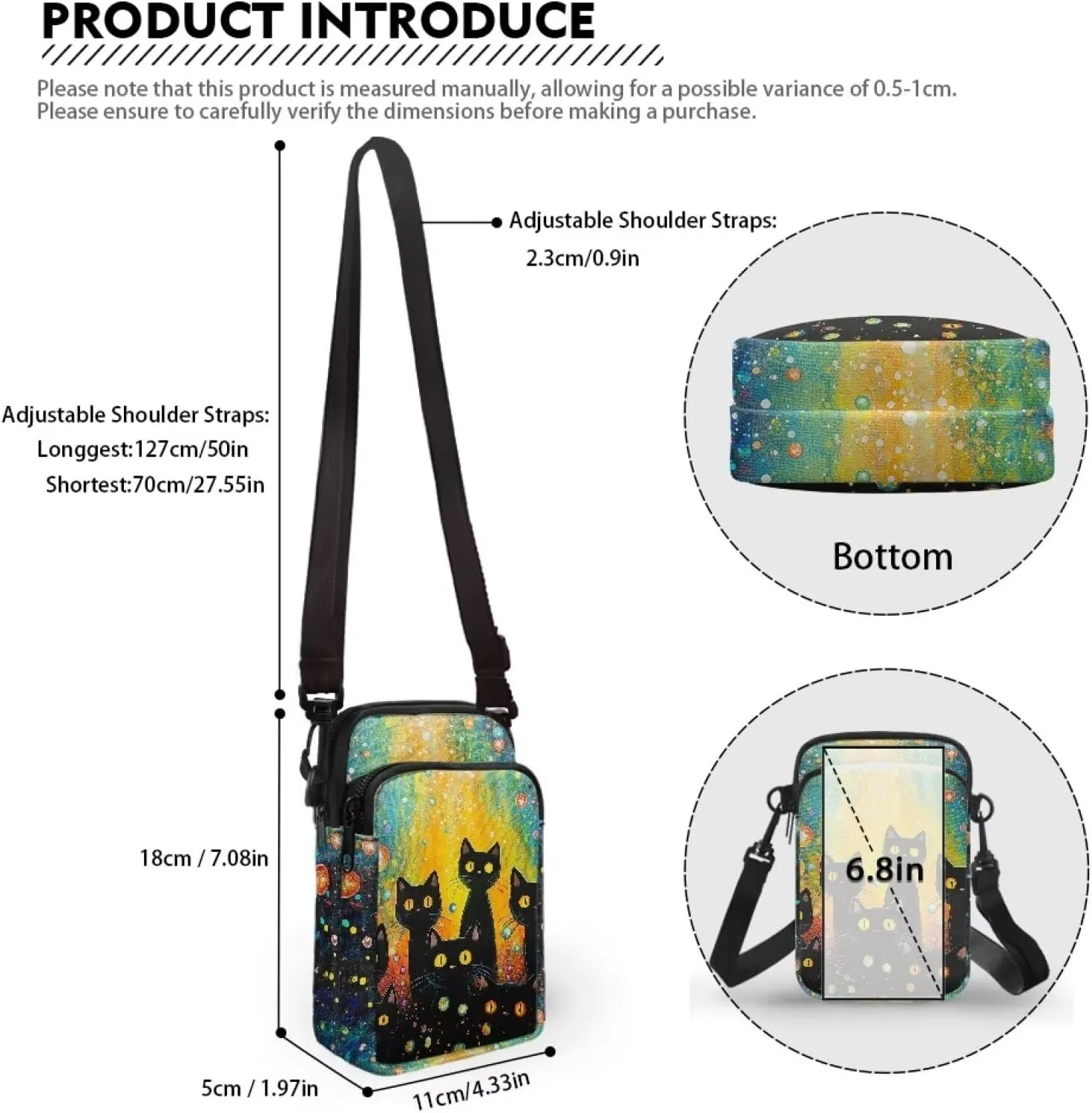 Womens Crossbody Bag Cell Phone Purse Wallet Small Shoulder Handbag Travel Sports Gym Bag