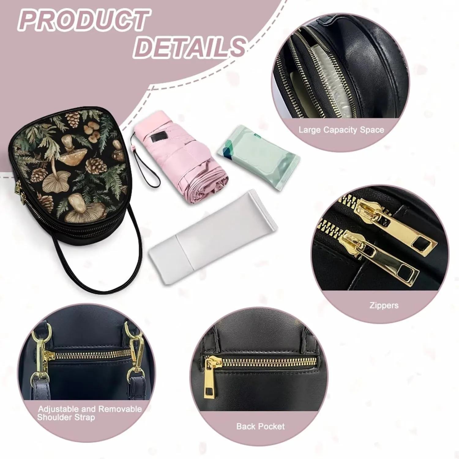 Womens Crossbody Bag Small Double Layer Purses for Women Shoulder Bag Trendy with Zipper Closure