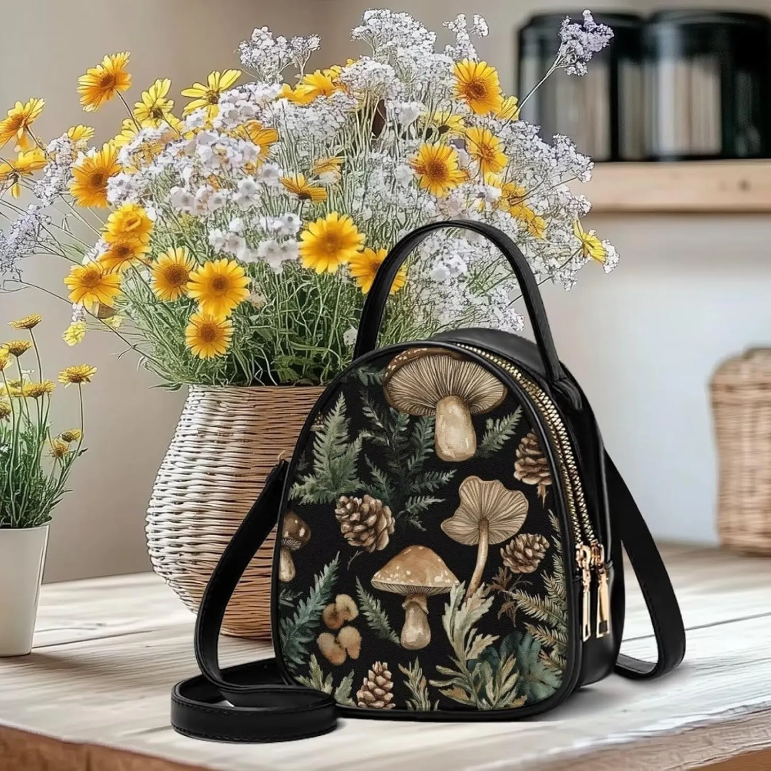 Womens Crossbody Bag Small Double Layer Purses for Women Shoulder Bag Trendy with Zipper Closure