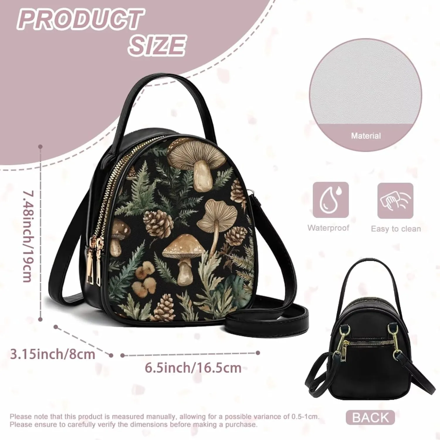 Womens Crossbody Bag Small Double Layer Purses for Women Shoulder Bag Trendy with Zipper Closure