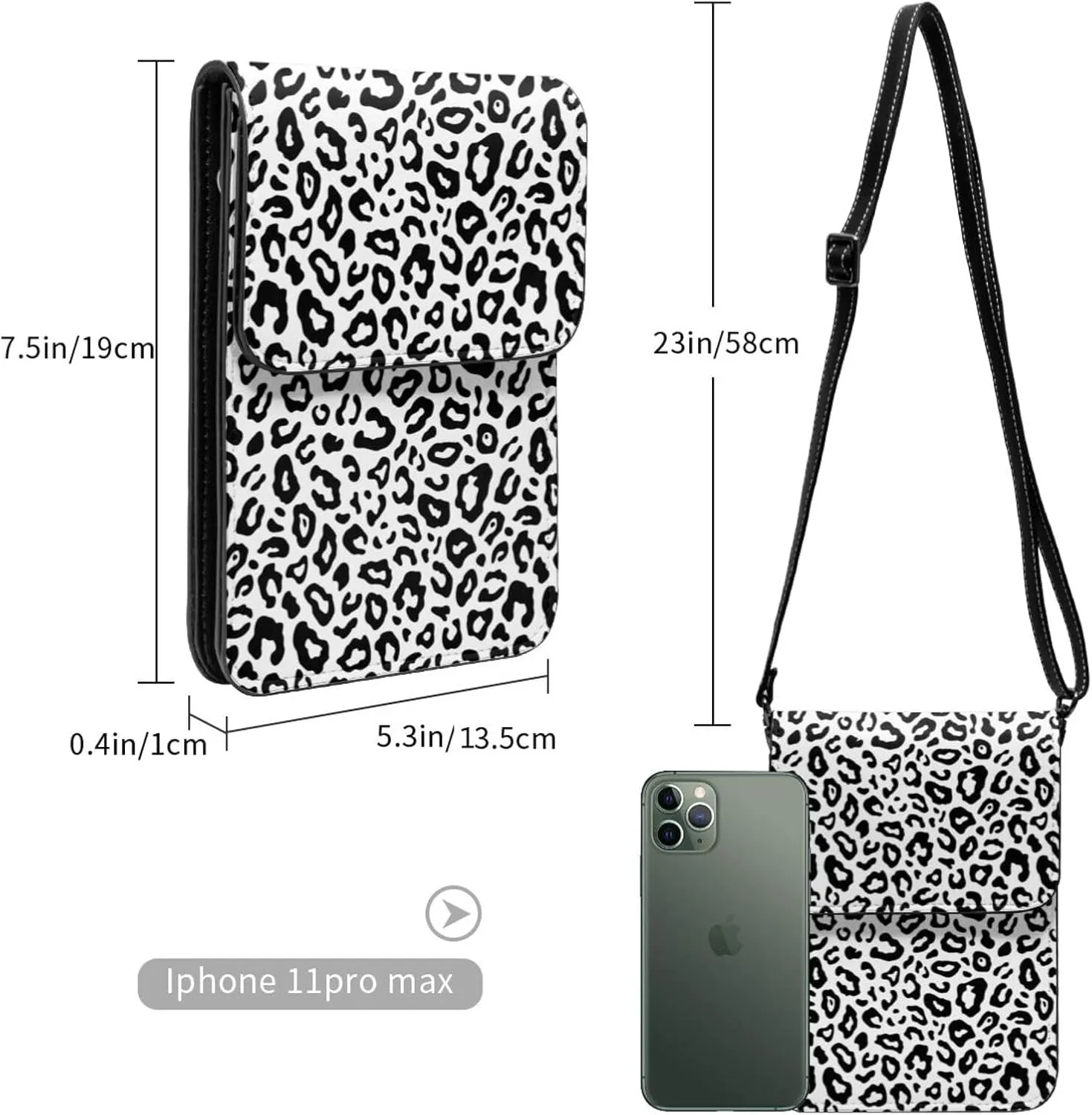 Womens Crossbody Bags Forest Animal Pattern Phone Bag Wallet Purses Adjustable Strap