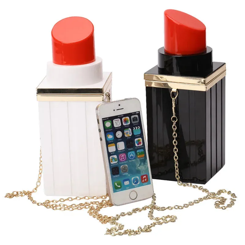 Women's Dinner Travel Lipstick Design Chain Acrylic Shoulder Bag