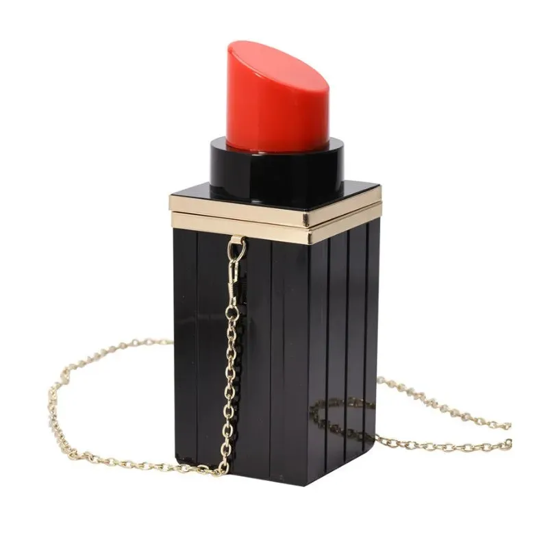 Women's Dinner Travel Lipstick Design Chain Acrylic Shoulder Bag