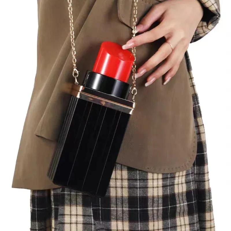 Women's Dinner Travel Lipstick Design Chain Acrylic Shoulder Bag