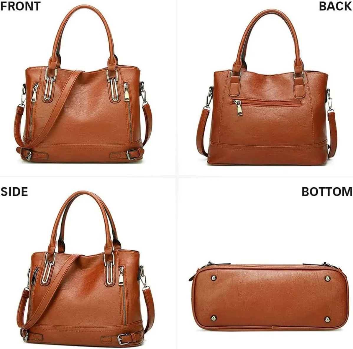 Women’s Leather Shoulder Handbags Crossbody Bags Hobo Totes Top-Handle Bag Satchel and Purse for Ladies