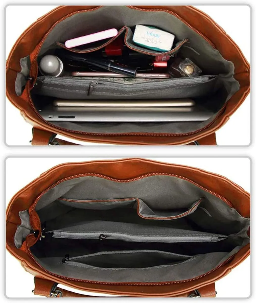 Women’s Leather Shoulder Handbags Crossbody Bags Hobo Totes Top-Handle Bag Satchel and Purse for Ladies