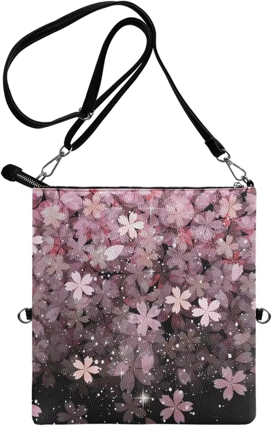 Women's Shoulder Handbags Foldover Clutch Wallet Crossbody Purse Portable Messenger Bag with Detachable Strap