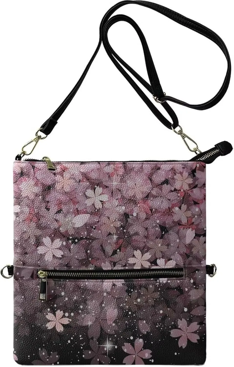 Women's Shoulder Handbags Foldover Clutch Wallet Crossbody Purse Portable Messenger Bag with Detachable Strap