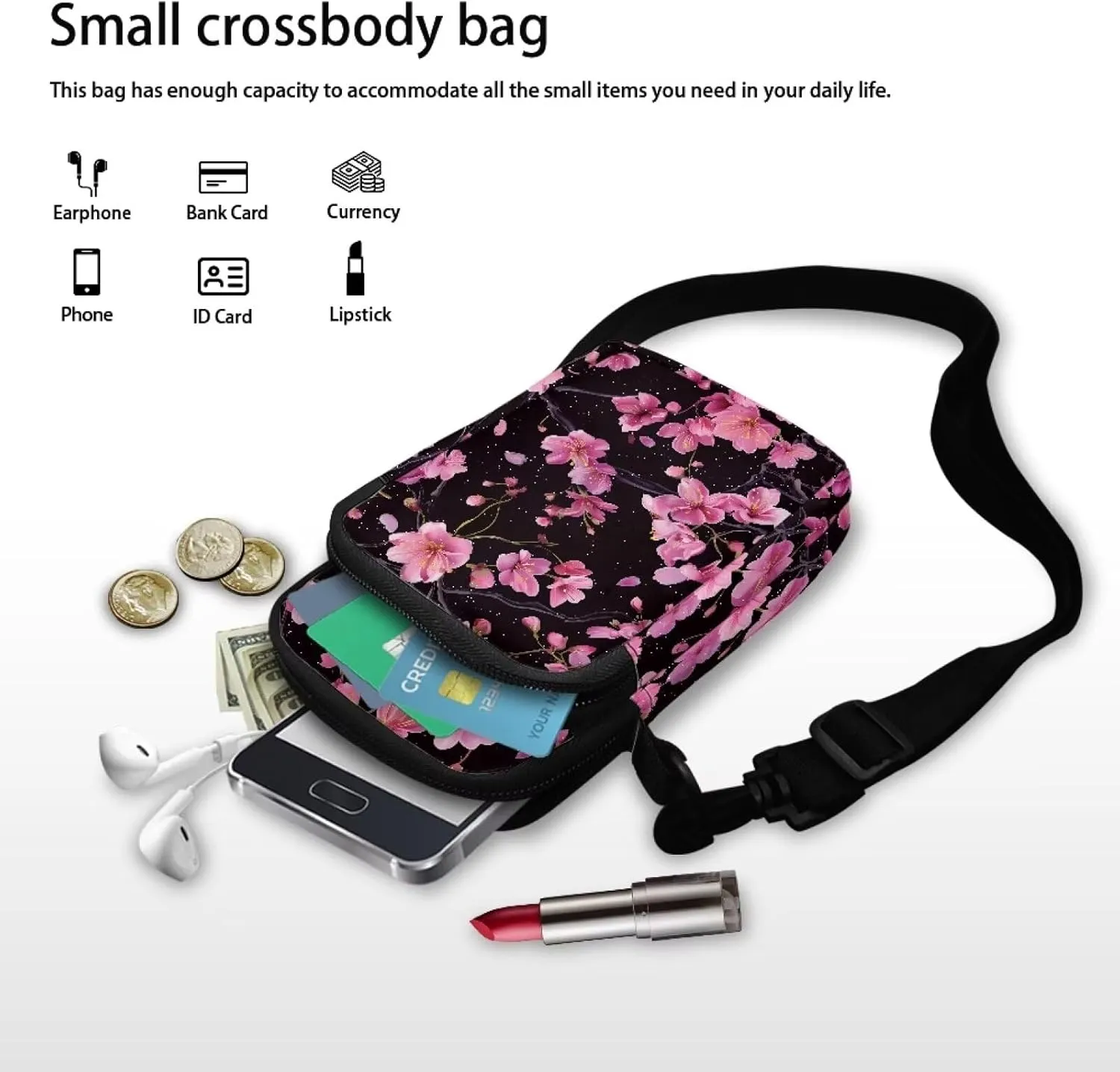 Womens Small Crossbody Bags Custom Cell Phone Purses Travel Pouch Shoulder Bag for Women