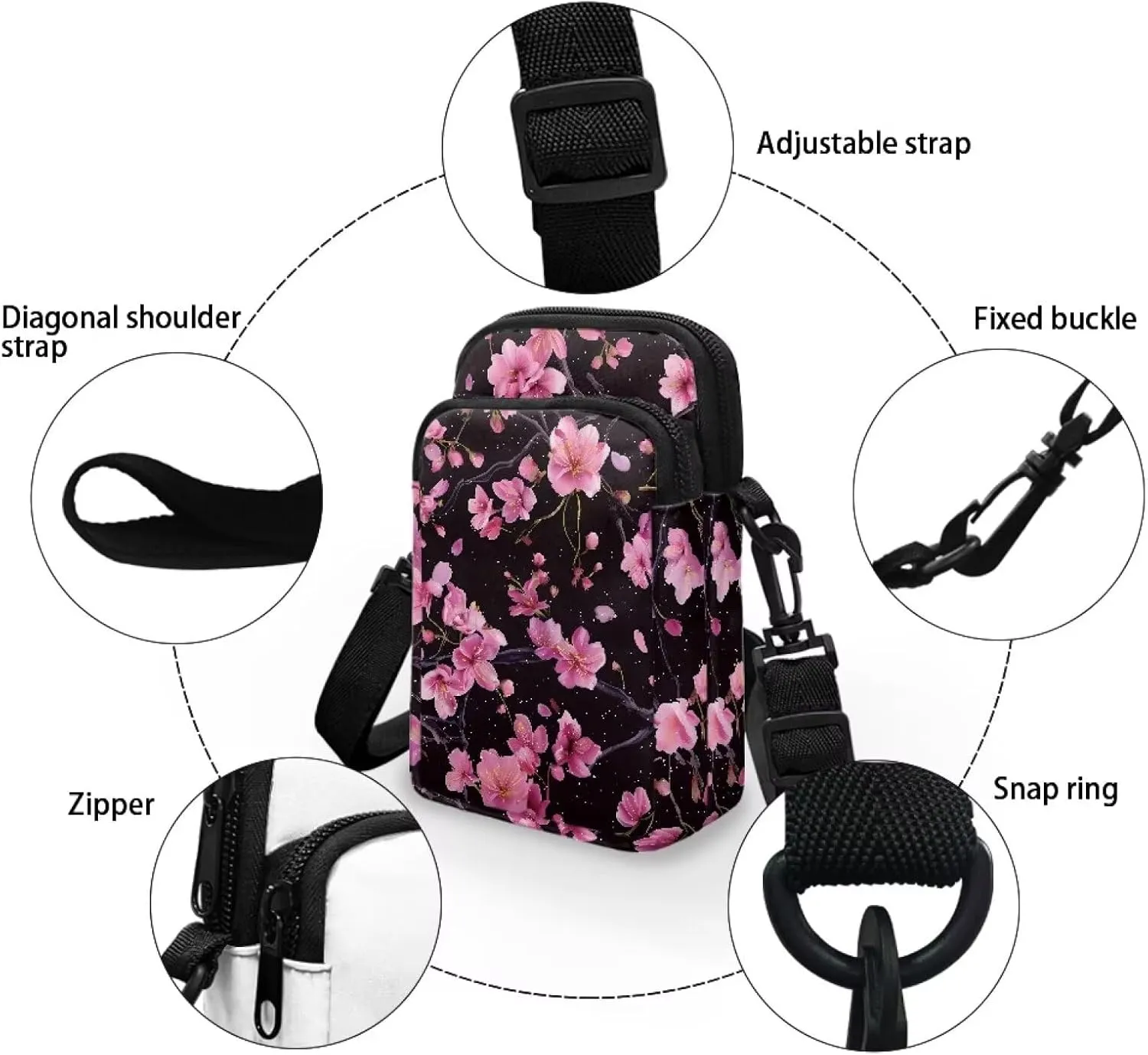 Womens Small Crossbody Bags Custom Cell Phone Purses Travel Pouch Shoulder Bag for Women