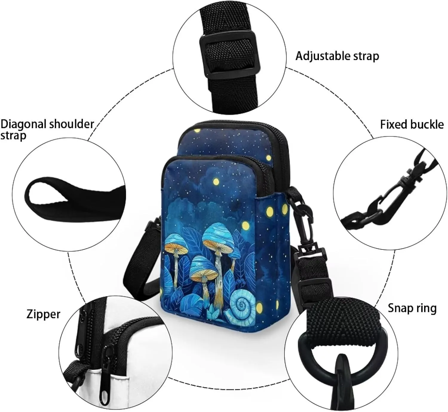 Womens Small Crossbody Bags Custom Cell Phone Purses Travel Pouch Shoulder Bag for Women