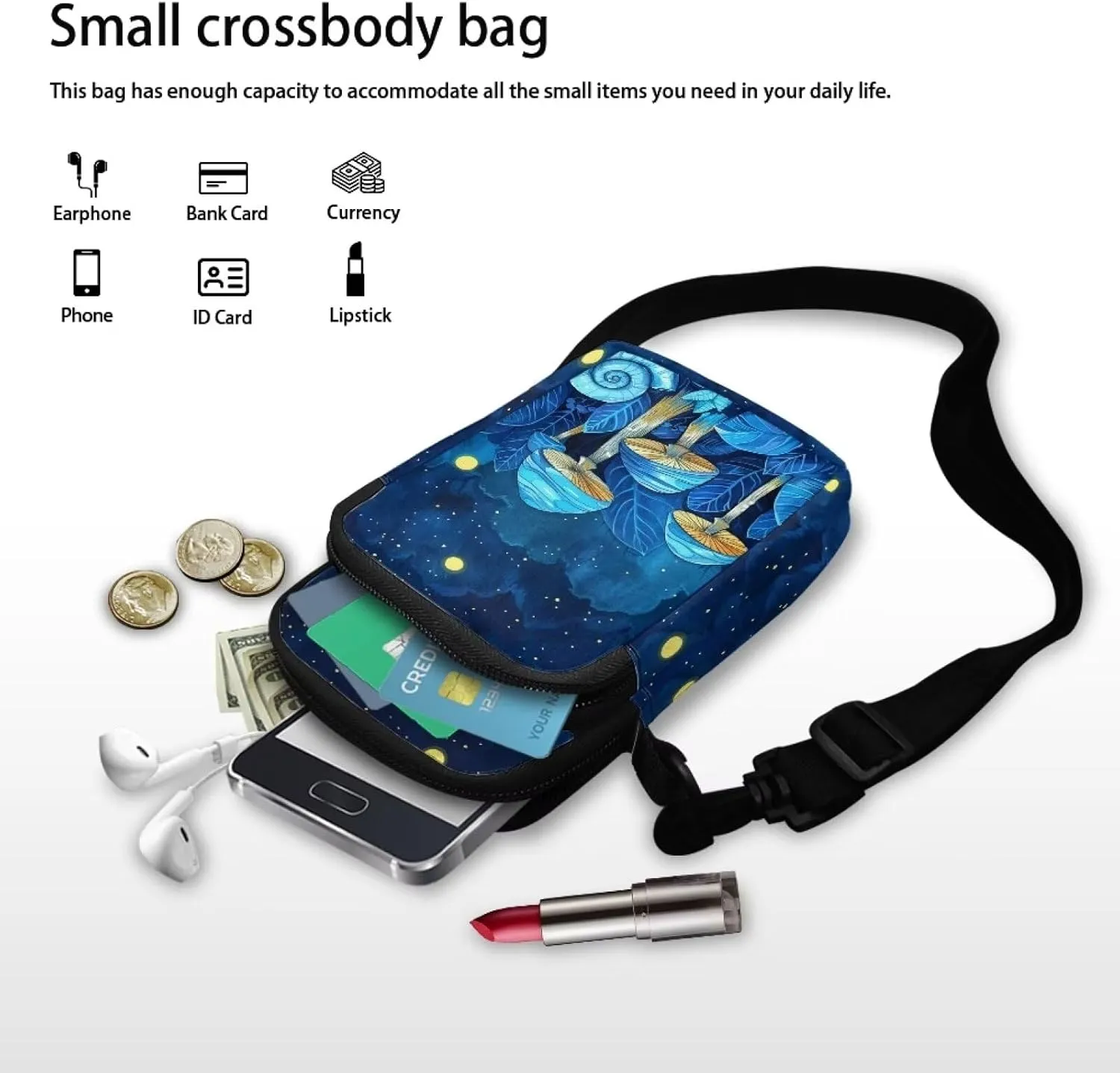 Womens Small Crossbody Bags Custom Cell Phone Purses Travel Pouch Shoulder Bag for Women
