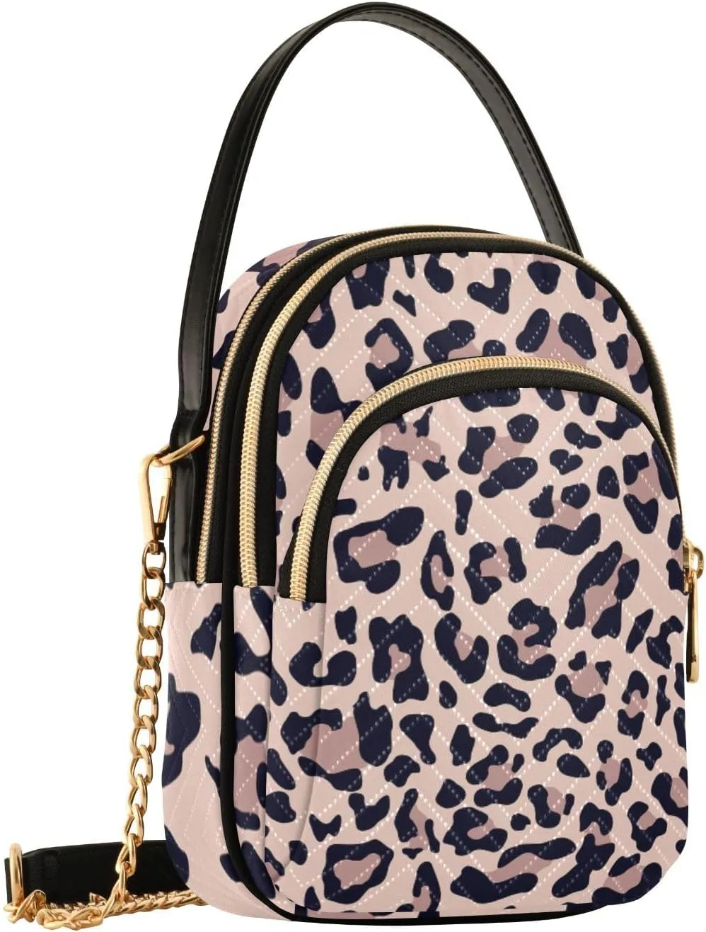 Women's Wave Cross Body Chest Bag, 52 inch Gold Chain Shoulder Handbag Purse