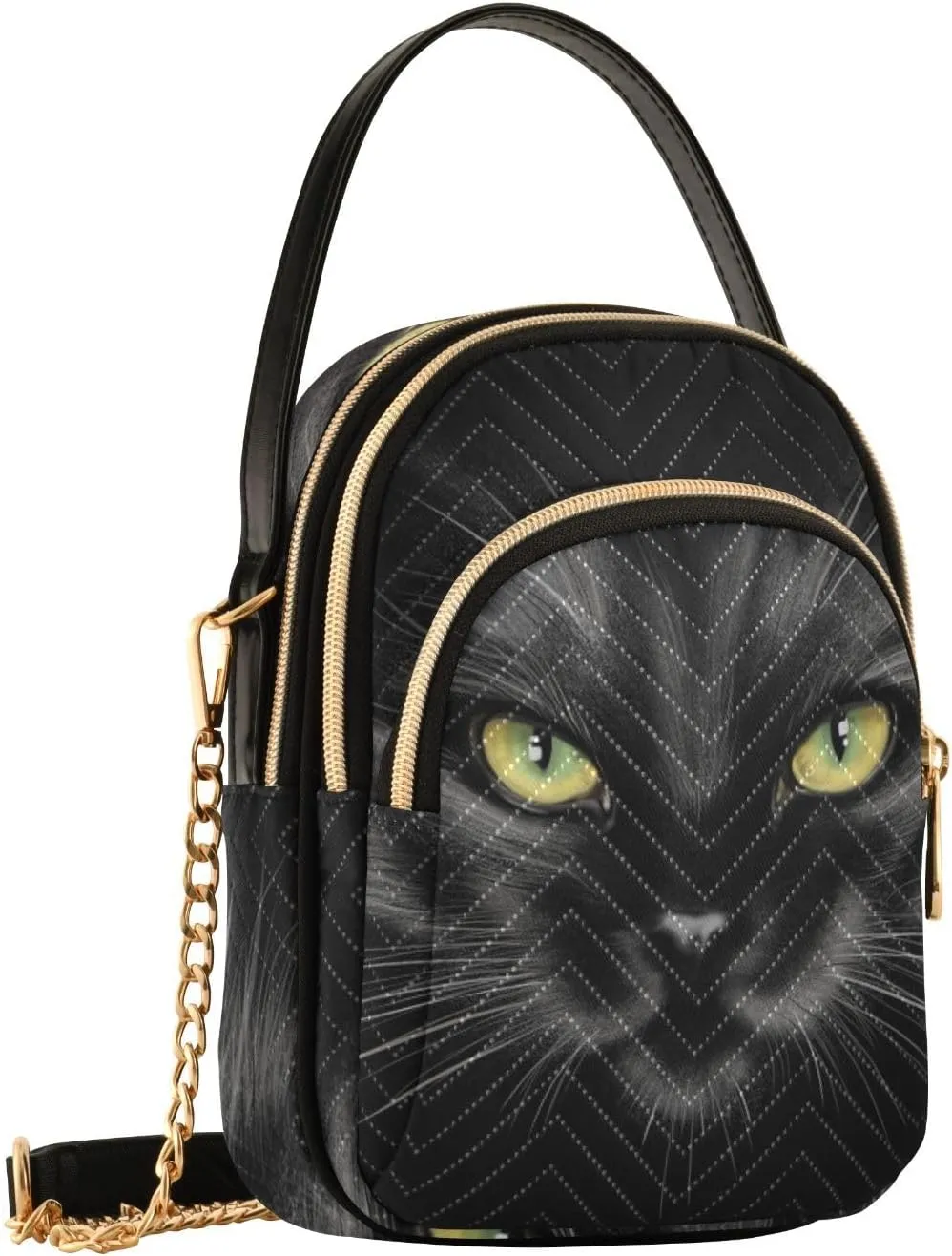 Women's Wave Cross Body Chest Bag, 52 inch Gold Chain Shoulder Handbag Purse