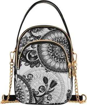 Women's Wave Cross Body Chest Bag, 52 inch Gold Chain Shoulder Handbag Purse