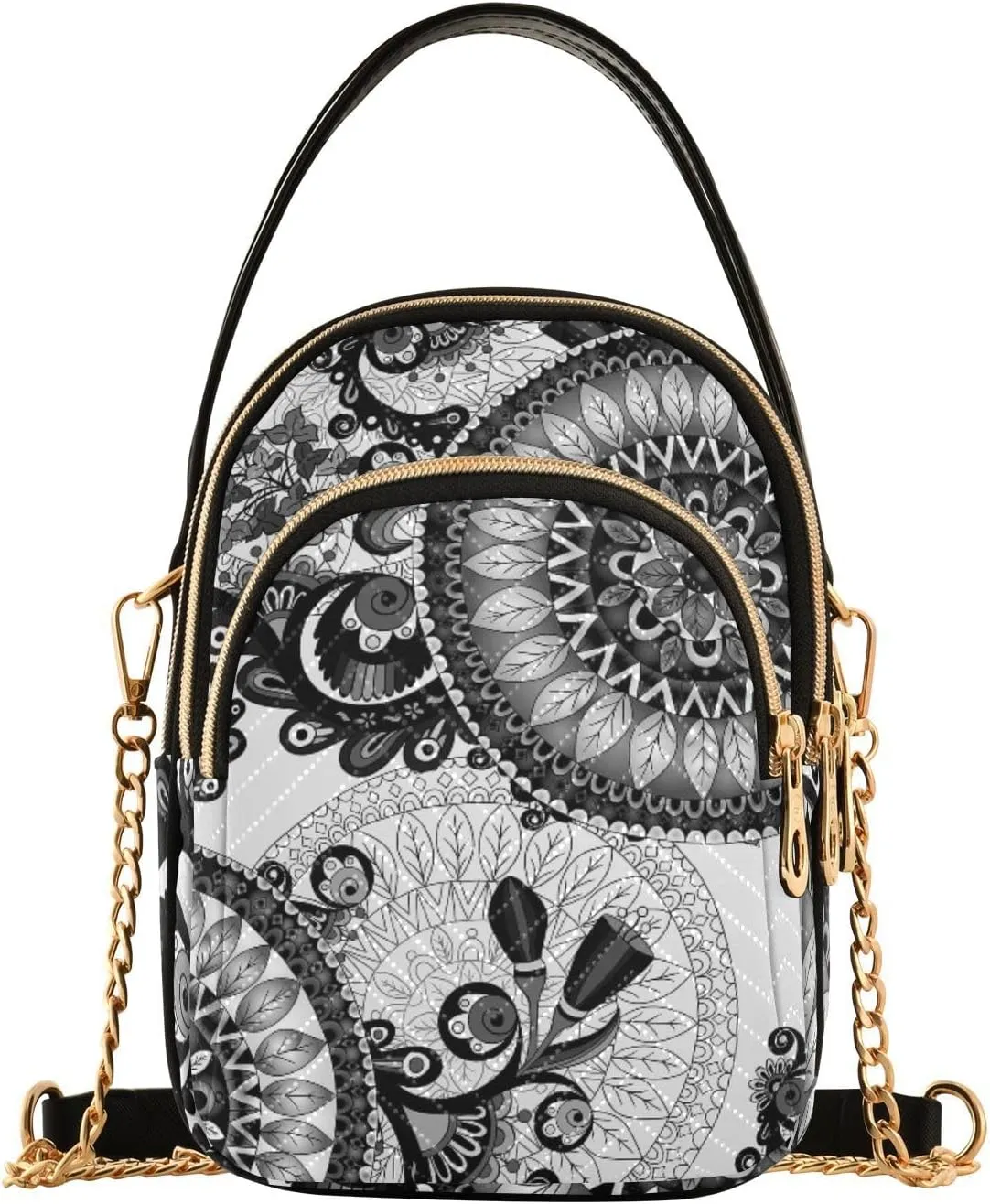 Women's Wave Cross Body Chest Bag, 52 inch Gold Chain Shoulder Handbag Purse
