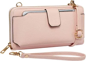 Womens Wristlet Wallet Crossbody Bag Cellphone Purse Handbag RFID Card Slots 2 Strap Wrist