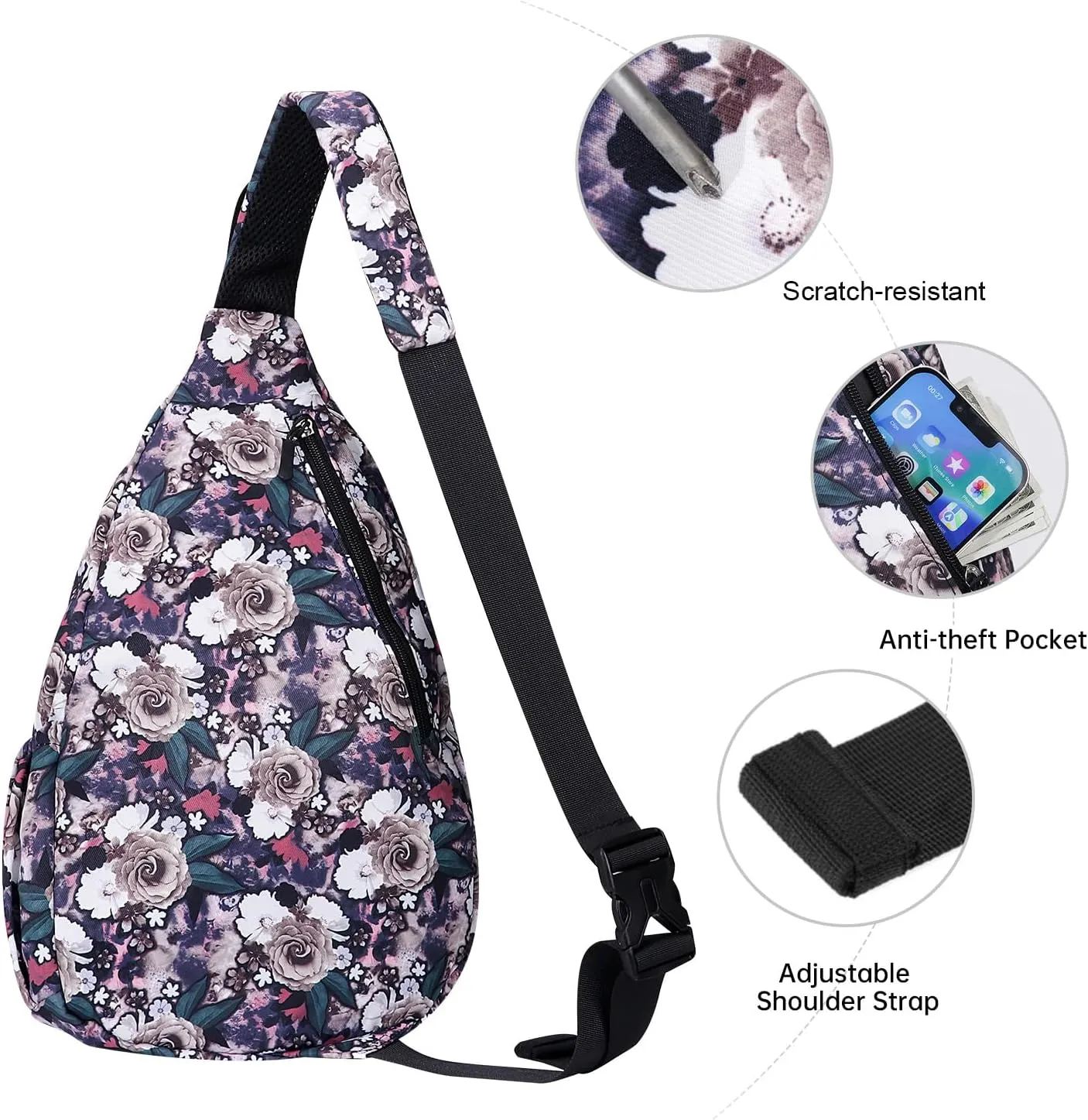 XEYOU Women's Sling Crossbody bag Casual Daypack Outdoor Travel Hiking Backpack for Cycling Walking Dog Hiking