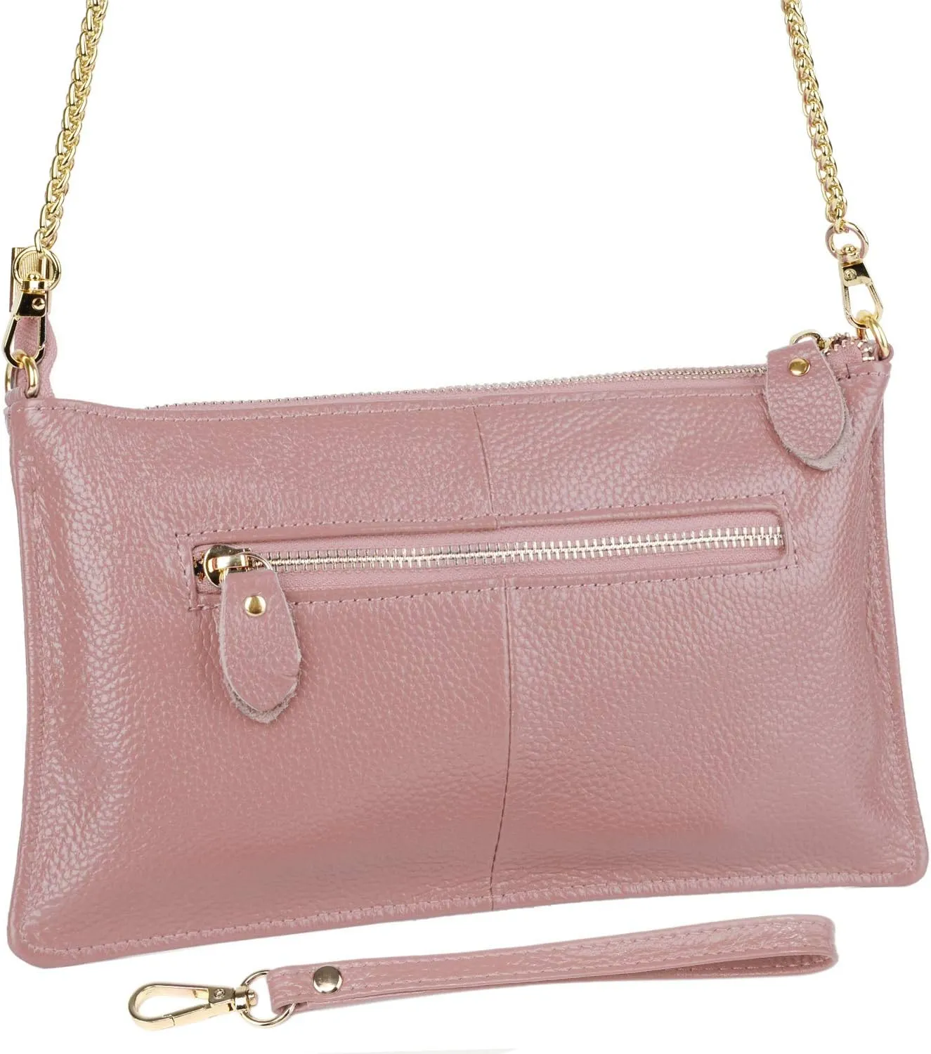 YALUXE Genuine Leather Wristlet Handbags Purses Cell Phone Pocket Clutch Wallet Crossbody Bags for Women