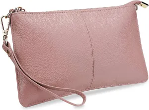 YALUXE Genuine Leather Wristlet Handbags Purses Cell Phone Pocket Clutch Wallet Crossbody Bags for Women