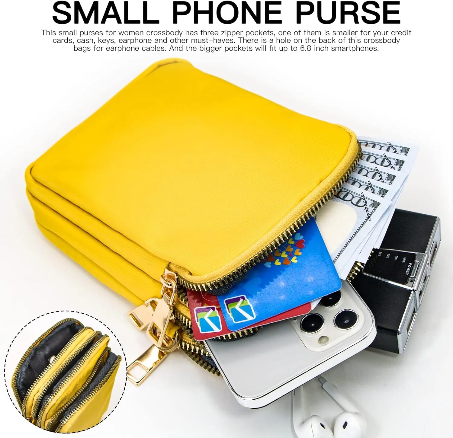 YINHEXI Small Crossbody Bags for Women, Mini Cell Phone Wallet Purse, Shoulder Bag for Women and Men
