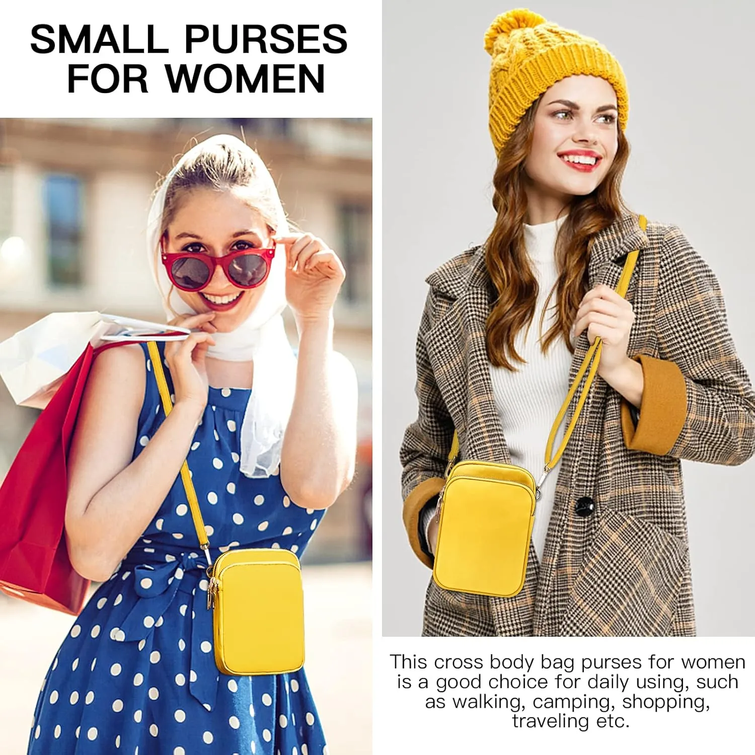 YINHEXI Small Crossbody Bags for Women, Mini Cell Phone Wallet Purse, Shoulder Bag for Women and Men