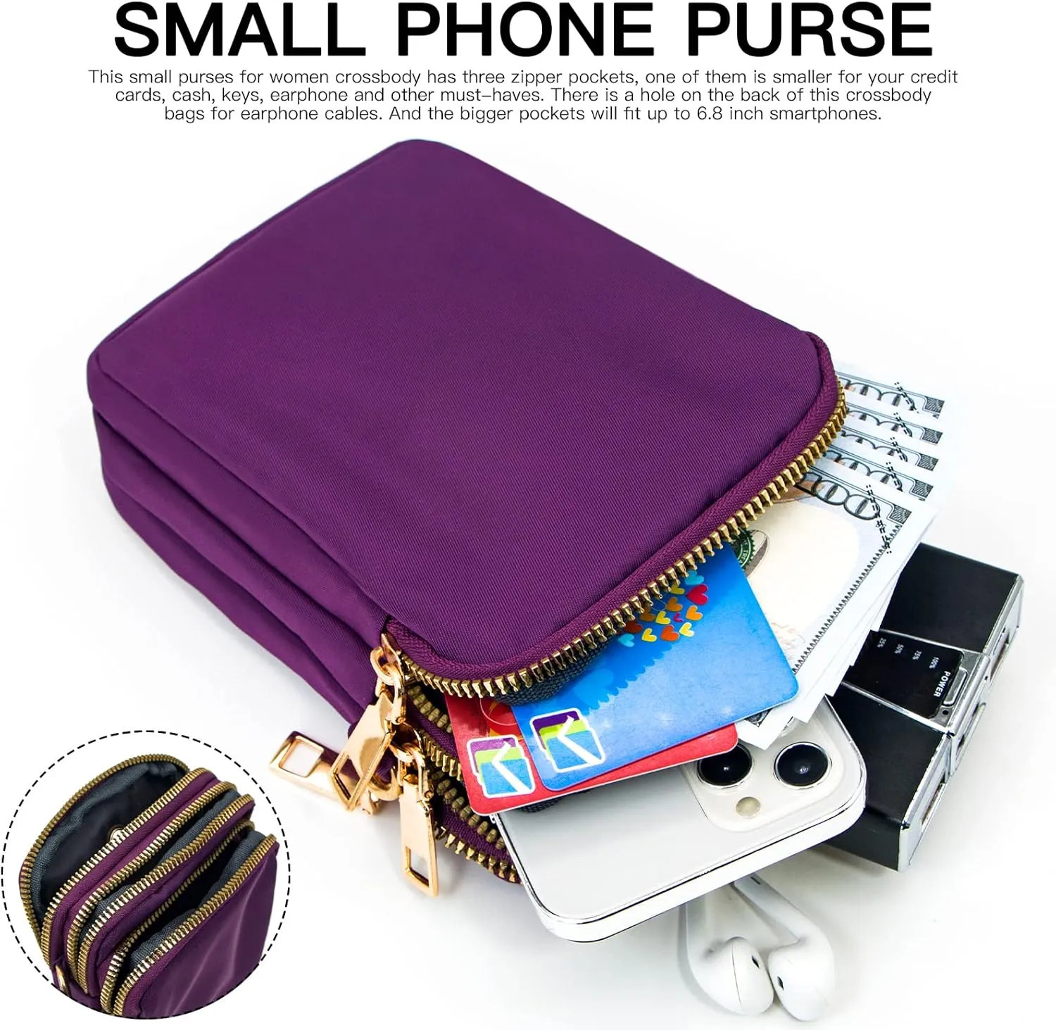 YINHEXI Small Crossbody Bags for Women, Mini Cell Phone Wallet Purse, Shoulder Bag for Women and Men