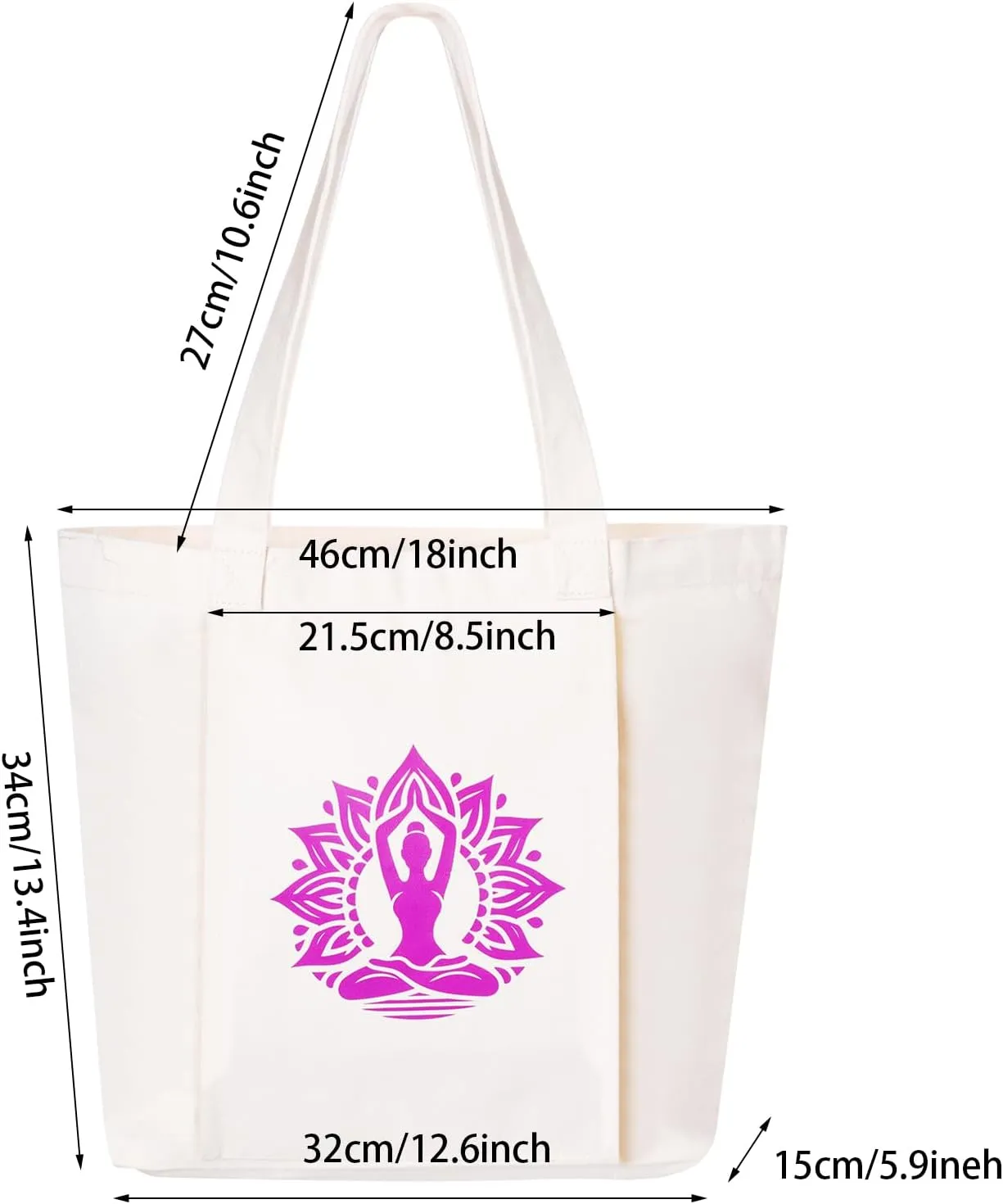 Yoga Mat Bag for Women Canvas Tote Bags with Yoga Mat Carrier Gym Bag for Workout Pilates Travel Beach and Office