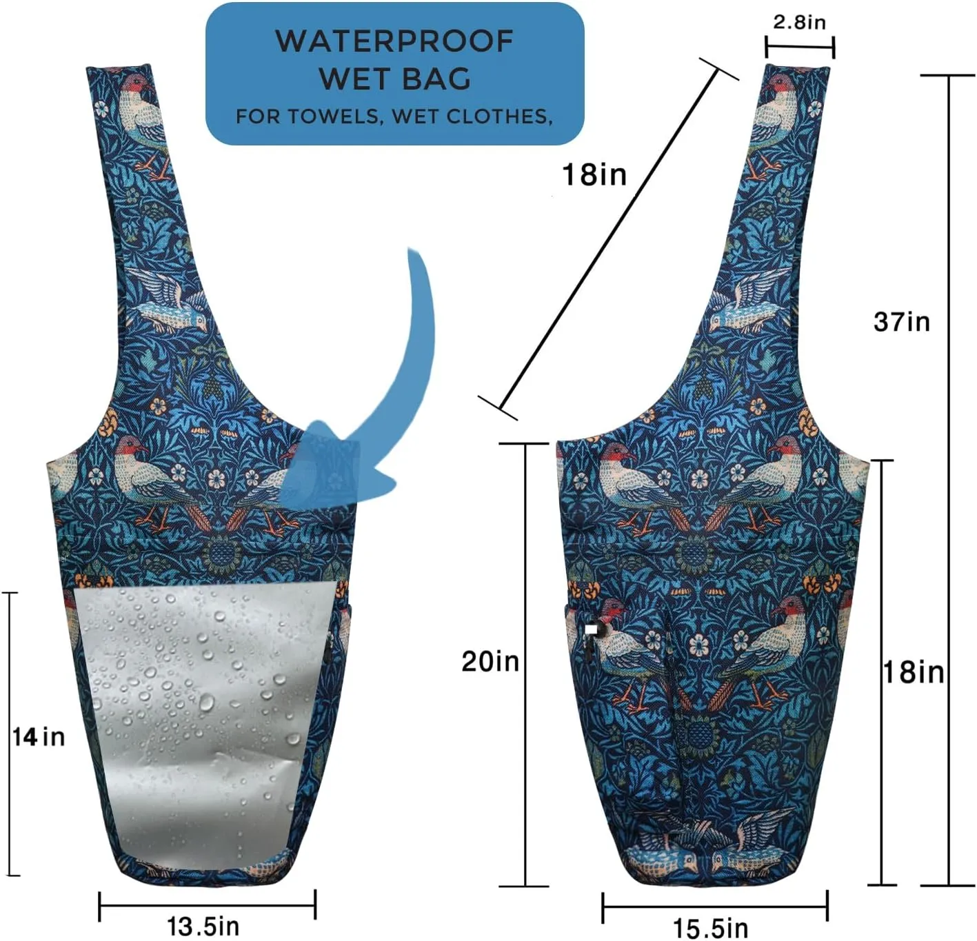 Yoga Mat Bag for Women with Large Side Pocket
