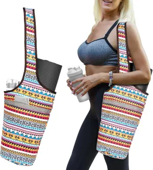 Yoga Mat Bag with Large Size Open Pocket and Zipper Pocket Carrier Bag Fit Most Size for Ladies Easy Access Lightweight Comfortable Shoulder Strap