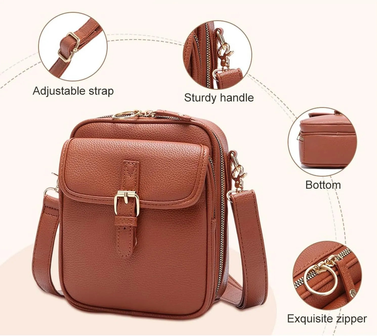 Zealburst 5 Crossbody Leather Bag,Collaboraten1 Urvashi Tojoyride Forcipower Collaboration Crossbody Anti Theft Leather Bag
