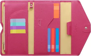 ZOPPEN Mulit-purpose Rfid Blocking Passport Holder Travel Wallet (Ver.4) Passport and Vaccine Card Holder ComboTri-fold Document Organizer Travel Essentials