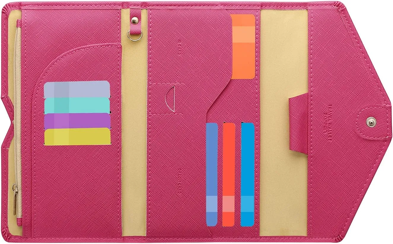 ZOPPEN Mulit-purpose Rfid Blocking Passport Holder Travel Wallet (Ver.4) Passport and Vaccine Card Holder ComboTri-fold Document Organizer Travel Essentials
